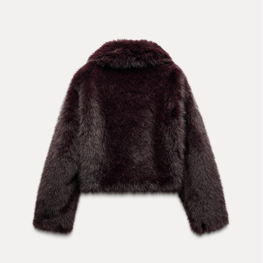 Zara FAUX FUR SHORT COAT - Picture 11 of 12